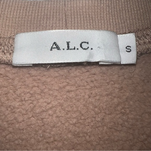 A.L.C. Women’s Embellished Crew Neck Sweatshirt Light Brown Sz S - Picture 4 of 13
